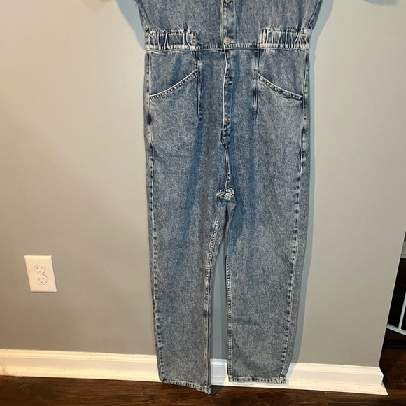 NWT Free People Marci Coverall Denim Jumpsuit Powder Blue - Picture 8 of 16
